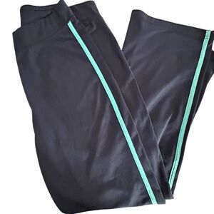 SIDEWAYS Athletic Pants Navy Light Blue Stripe Gym Yoga Exercise Womens Size M